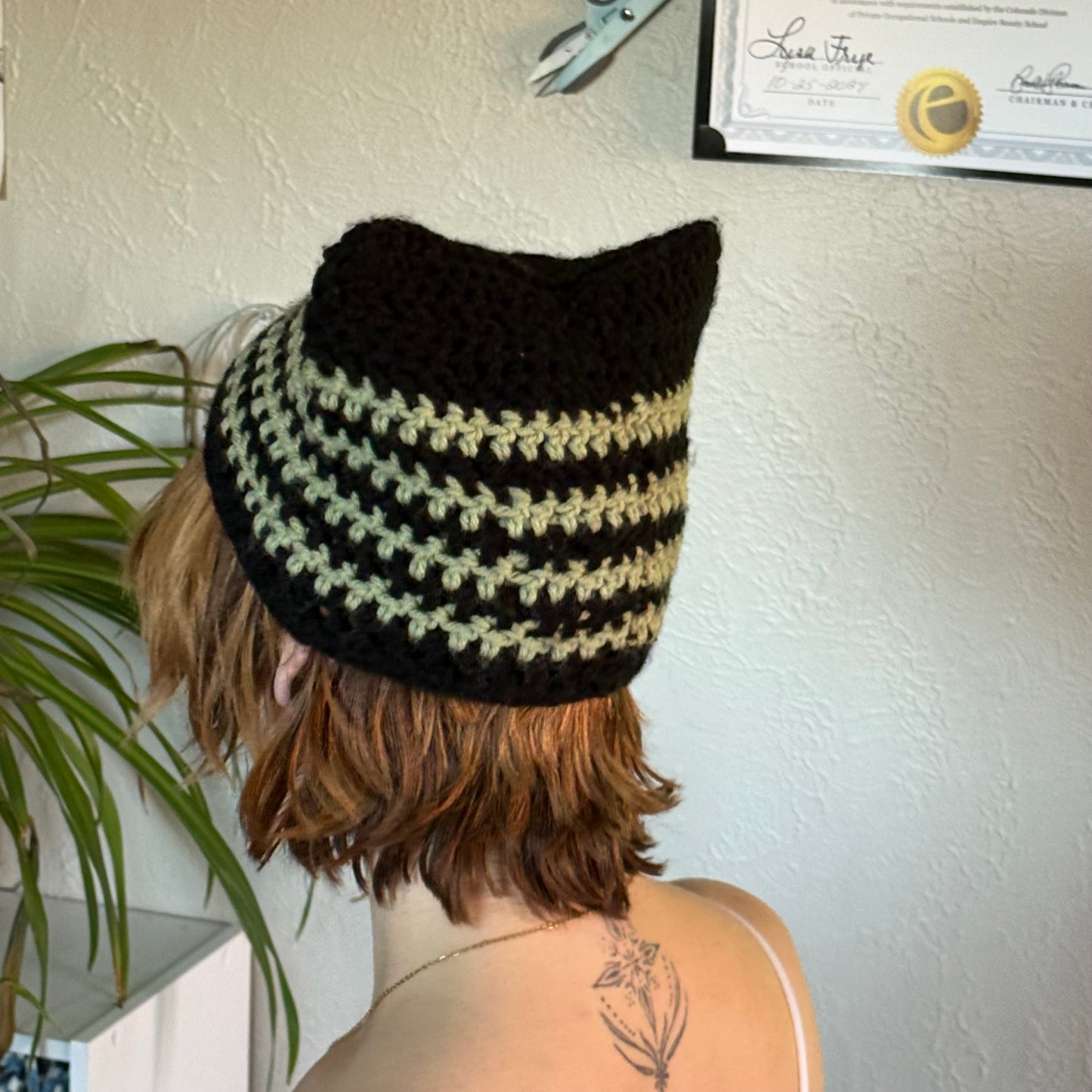 Handmade Crochet Cat Hat Beanies - Acrylic